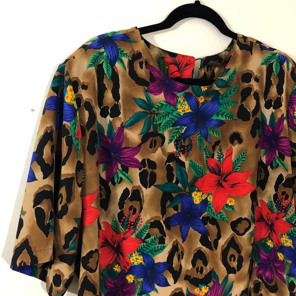 CAVIAR Multi Print Blouse Bright Colors